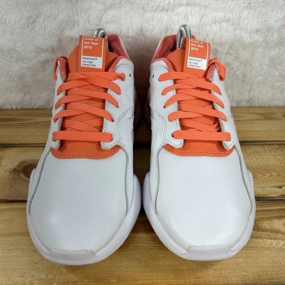 NEW Puma Womens Size 7 Nova x Pantone 2 Running Shoes Coral White Leather - Picture 2 of 11